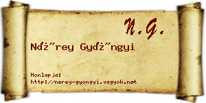 Nérey Gyöngyi névjegykártya